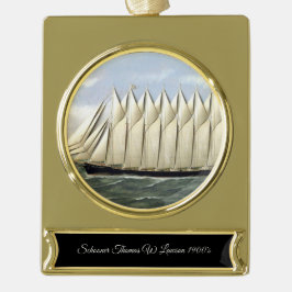 Schooner Thomas W Lawson 1900er Banner-Ornament Gold