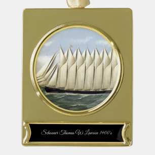 Schooner Thomas W Lawson 1900er Banner-Ornament Gold