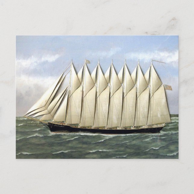 Schooner Thomas W Lawson 1900er Postkarte (Vorderseite)