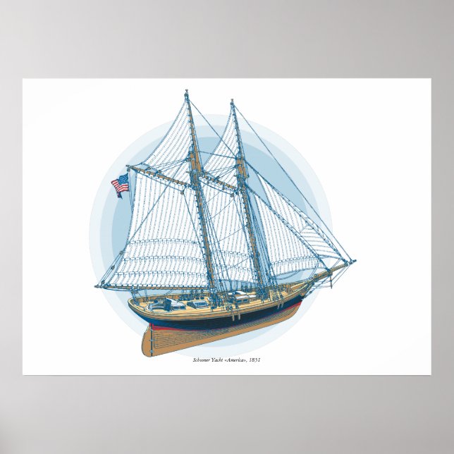 Schooner Yacht "America", 1851 Poster (Vorne)