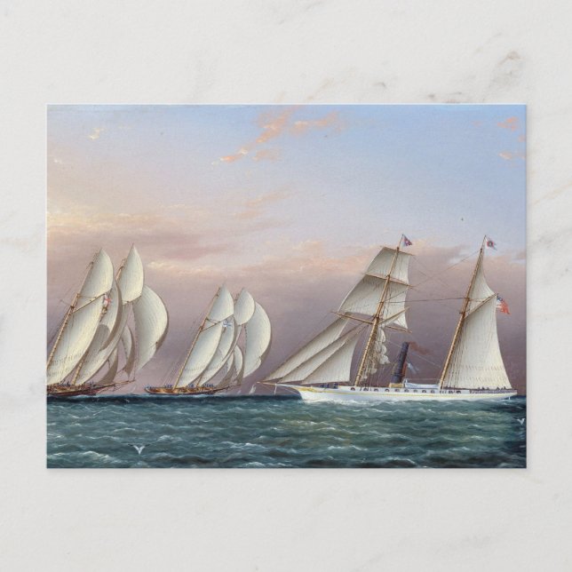 Schooners Dreadnought und Columbia 1870 Postkarte (Vorderseite)