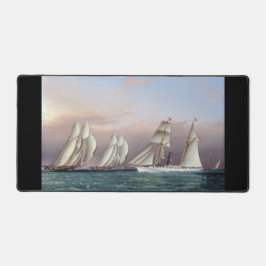 Schooners Dreadnought und Columbia 1870 Schreibtischunterlage