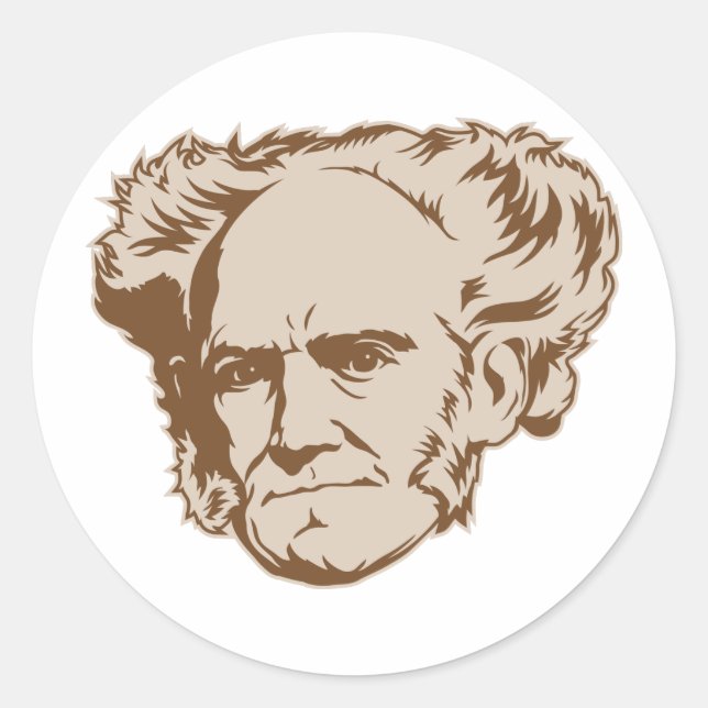Schopenhauer Portrait Sticker (Vorderseite)