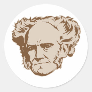 Schopenhauer Porträt-Aufkleber Runder Aufkleber