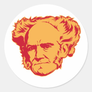 Schopenhauer Porträt-Aufkleber Runder Aufkleber