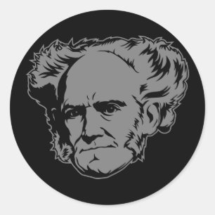 Schopenhauer Porträt-Aufkleber Runder Aufkleber