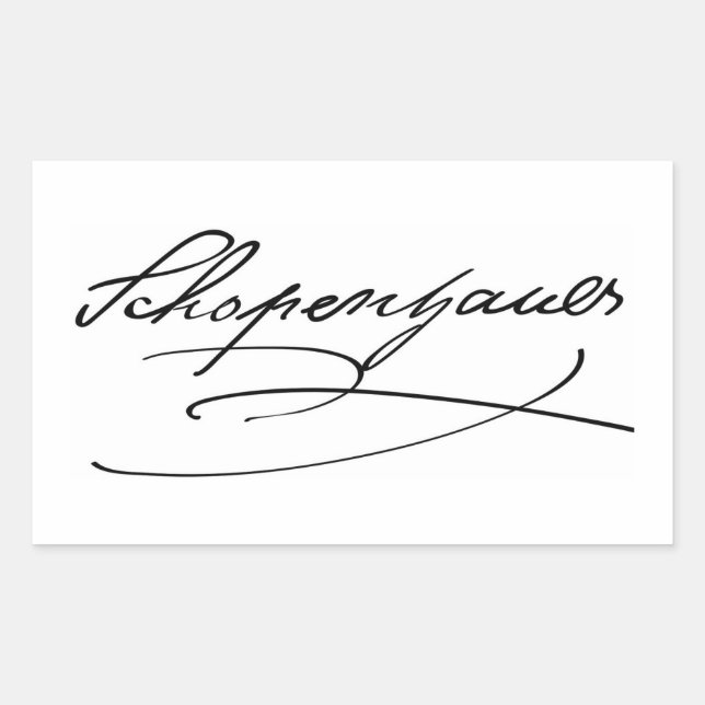 Schopenhauer-Signatur Rechteckiger Aufkleber (Vorderseite)