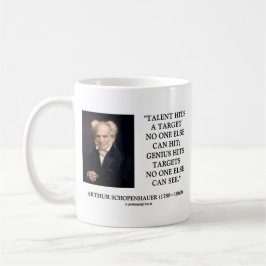 Schopenhauer Talent-Genie schlägt Ziele, die Kaffeetasse