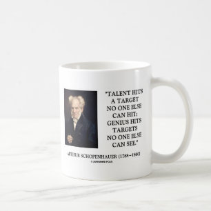 Schopenhauer Talent-Genie schlägt Ziele, die Kaffeetasse