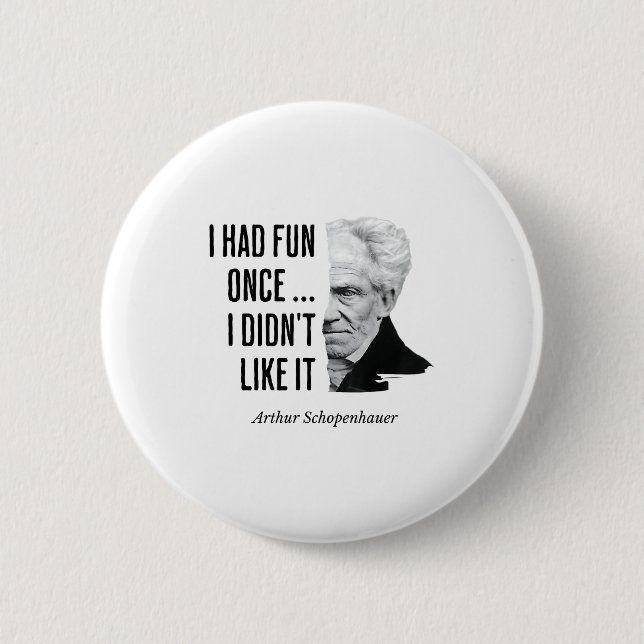 Schopenhauer-Zitat Lustige Philosophen-Erklärung  Button (Vorderseite)