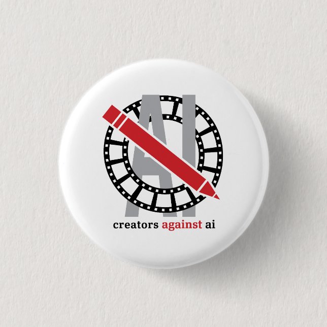 Schöpfer gegen KI - Schaltfläche Button (Vorderseite)