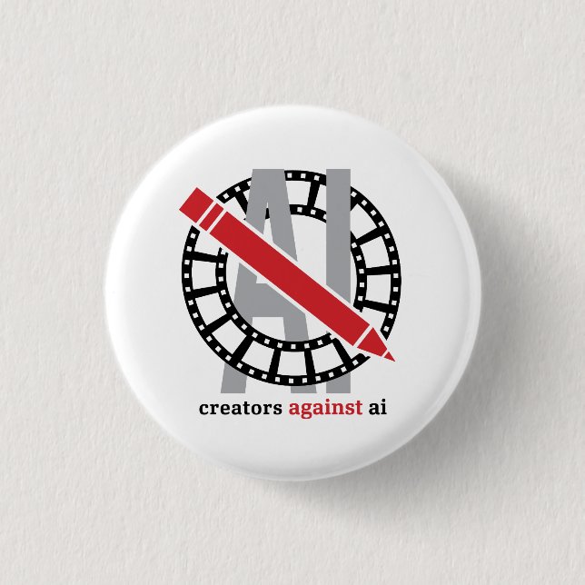 Schöpfer gegen KI - Schaltfläche Button (Vorderseite)