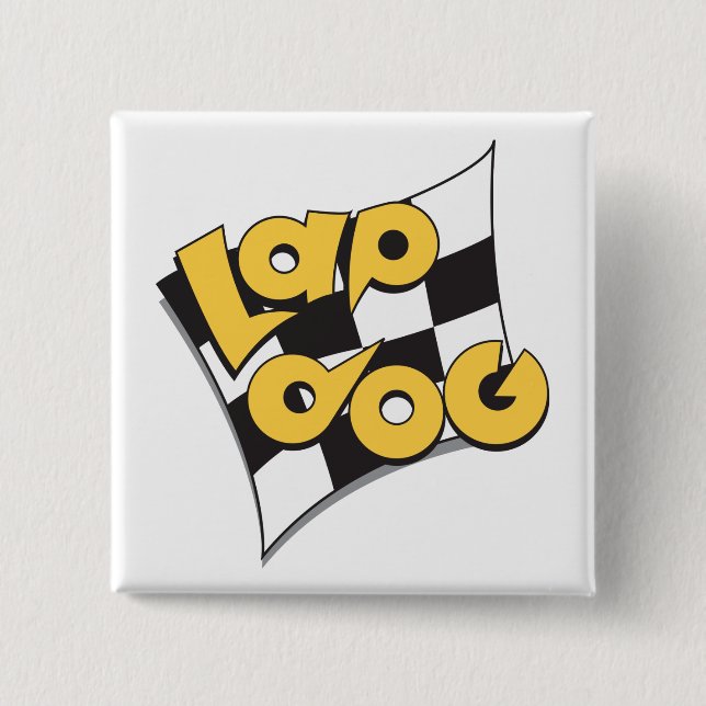 Schoss-Hundeflagge - der Knopf des laufenden Fans Button (Vorderseite)