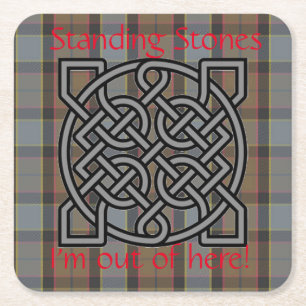 Schotte des Highlander Kariert Celtic Knot Tasse C Rechteckiger Pappuntersetzer