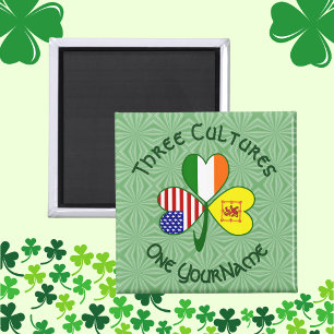 Schotte Lion Irish USA Flags Kleeblatt Personalisi Magnet