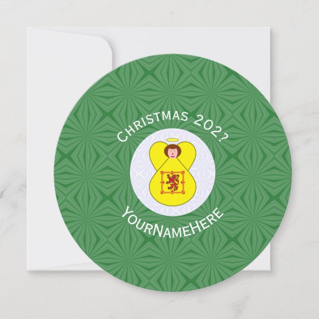 Schotte Lion Rampant Angel Weihnachtsflagge person Einladung (Vorderseite)
