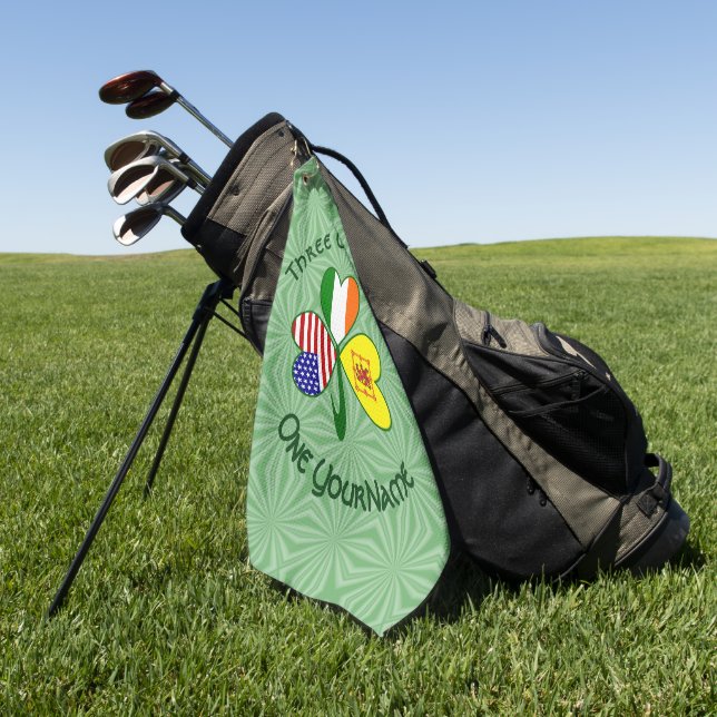 Schotte Rampant USA Ireland Flags Kleeblatt Person Golfhandtuch (Gras)