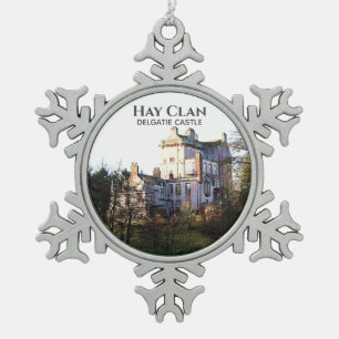 Schotten Hay Clan Burg Snowflake Traumstrecke Airo Schneeflocken Zinn-Ornament