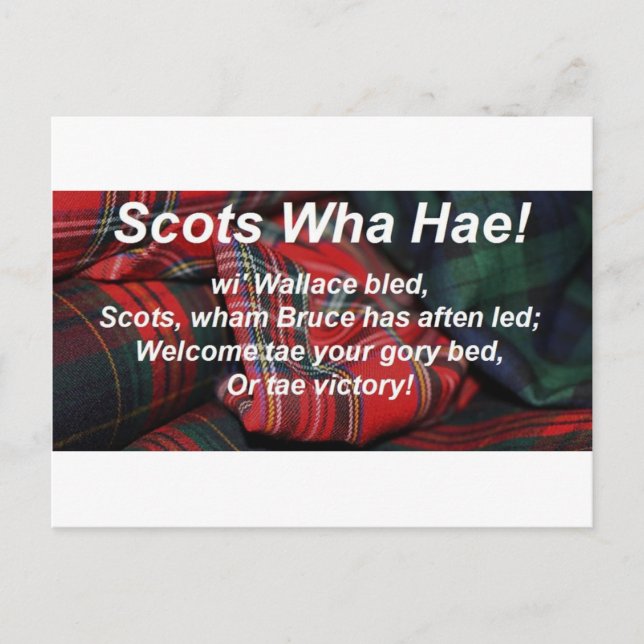 Schotten Wha Hae-Tartan Postkarte (Vorderseite)