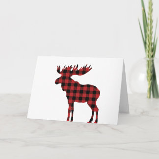 Schottenmuster-Elch-Weihnachtskarte Karte
