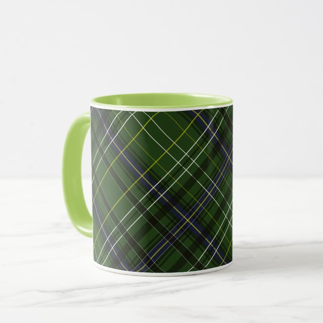 Schottenmuster in Grün Tasse (Vorderseite Links)