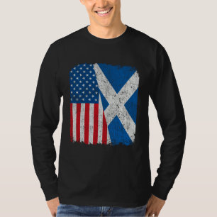 Schottisch-amerikanische Flagge halb USA Schottlan T-Shirt