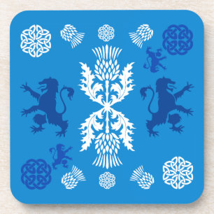 Schottisch Blau und Weiß Getränkeuntersetzer