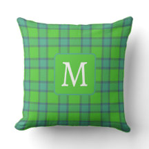 Schottisch grün & blau Karo Monogramm