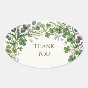 Schottisch Irischer Shamrock Distel Danke Sticker