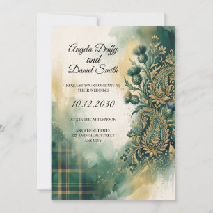 Schottisch-italienische Hochzeitseinladung mit Erb Einladung
