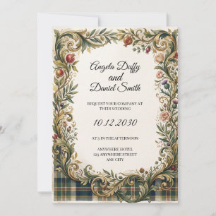 Schottisch-italienische Hochzeitseinladung mit Erb Einladung