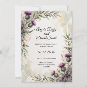 Schottisch-italienische Hochzeitseinladung mit Erb Einladung