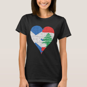 Schottisch Libanesisch Flagge Herz T-Shirt