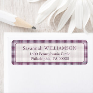 Schottisch Mauve Heritage Plaid Rücksendeadresse