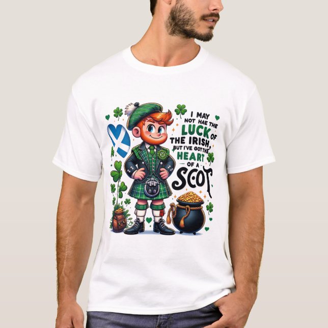 Schottisch, nicht irisch St. Patrick's Day T-Shirt (Vorderseite)
