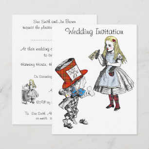 Schottische Alice im Wunderland Hochzeitseinladung Einladung