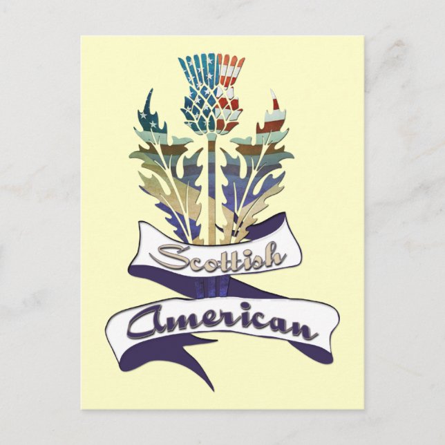 Schottische amerikanische Flaggen Postkarten (Vorderseite)