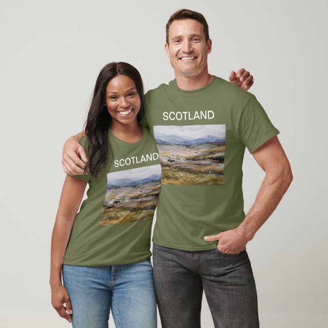 Schottische Aquarelllandschaft T-Shirt (Unisex)