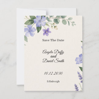 Schottische Blauglocken-Distel-Hochzeitstag-Karte Save The Date