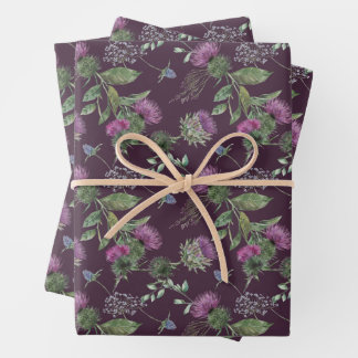 Schottische Blume wickeln Papierblatt ab Geschenkpapier Set
