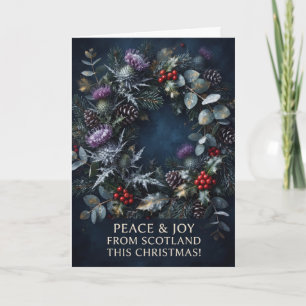 Schottische botanische Weihnachtskarte Frieden und Karte