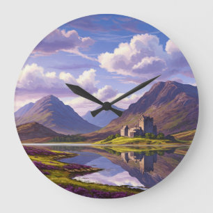 Schottische Burg Highlands Große Wanduhr
