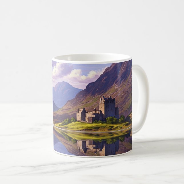 Schottische Burg Highlands Kaffeetasse (VorderseiteRechts)