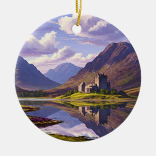 Schottische Burg Highlands Keramik Ornament