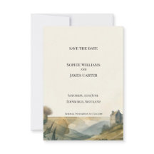 Schottische Burg-Landschaft Save-the-Date-Karte