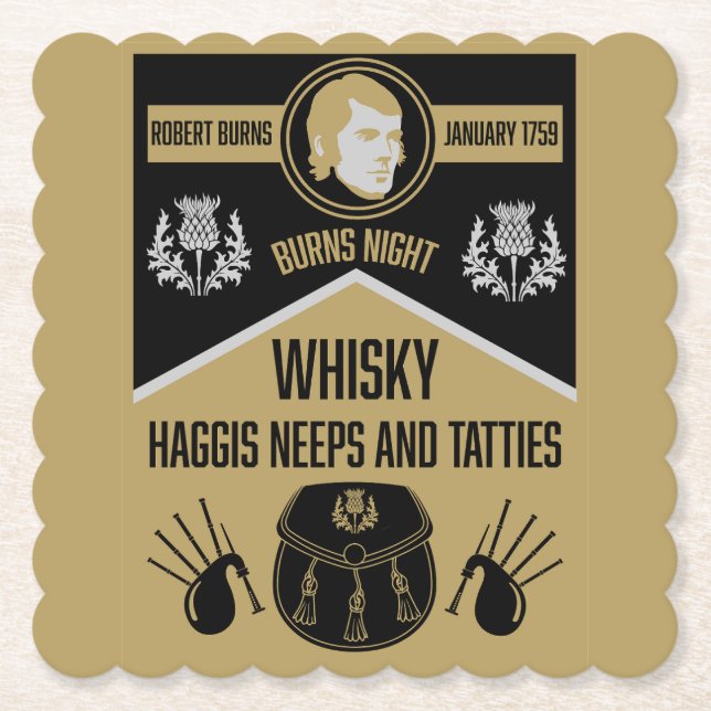 Schottische Burns Night Untersetzer (Vorderseite)
