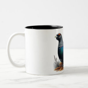 Schottische Capercaillie auf heiß. Pen und Tinte Zweifarbige Tasse