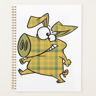Schottische Cartoon-Schwein Lustige Tartan-Farm Ti Planer