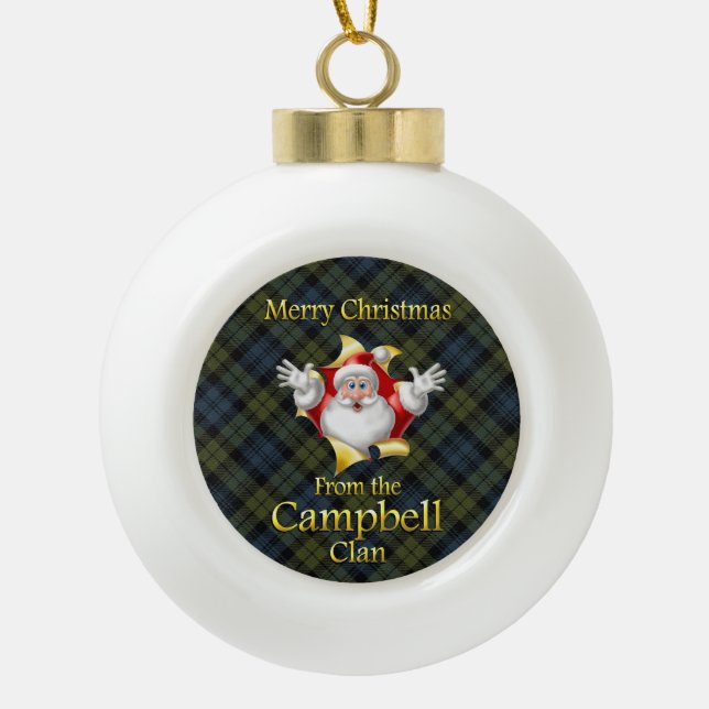 Schottische Clan-Campbell-Weihnachtsverzierung Keramik Kugel-Ornament (Vorderseite)