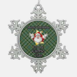 Schottische Clan Currie Schneeflocken Zinn-Ornament